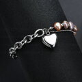 Ocelový náramok SRDCE a PERLIČKY