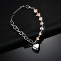 Ocelový náramok SRDCE a PERLIČKY