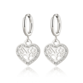 Oceľové náušnice STROM ŽIVOTA v tvare srdiečka
