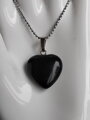 Náhrdelník srdce - čierny achát