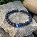 Náramky z Lávového kameňa s modrým okom