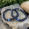 Náramky z Lávového kameňa s modrým okom