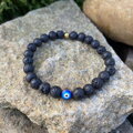 Náramky z Lávového kameňa s modrým okom