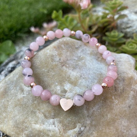 Náramok Jaspis cherry so srdiečkom