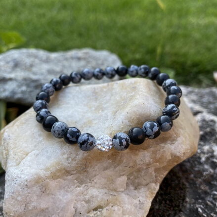 Náramok Obsidián vločkový