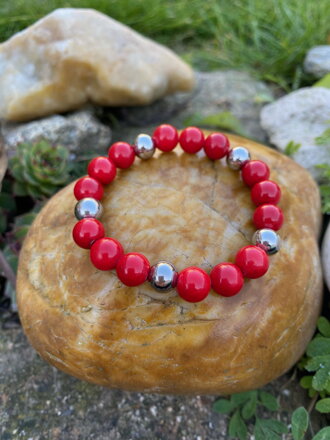 Náramok z červeného jadeitu