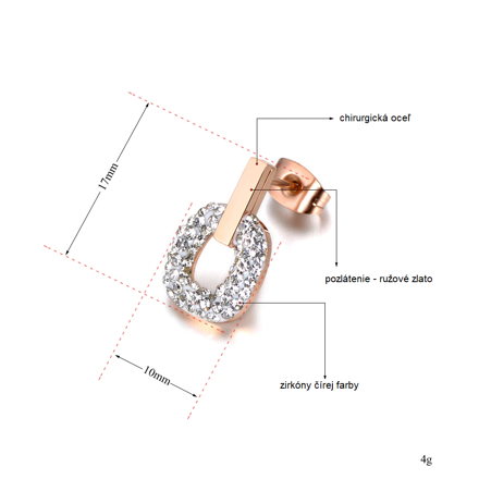 Elegantné náušnice so zirkónmi z chirurgickej ocele Elegantné náušnice so zirkónmi z chirurgickej ocele