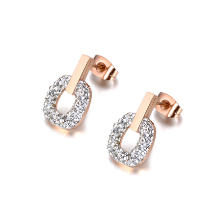 Elegantné náušnice so zirkónmi z chirurgickej ocele