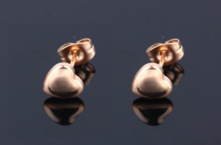 Náušnice srdiečka z chirurgickej ocele, ružové