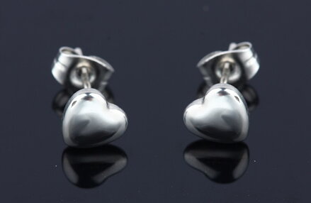 Náušnice srdiečka z chirurgickej ocele, strieborné