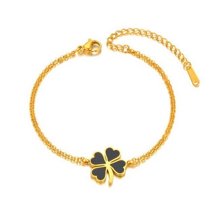 Náramok so štvorlístkom z nerezovej ocele