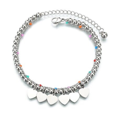 Guličkový náramok so srdiečkami