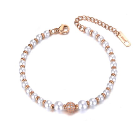 Dámsky perličkový náramok z chirurgickej ocele