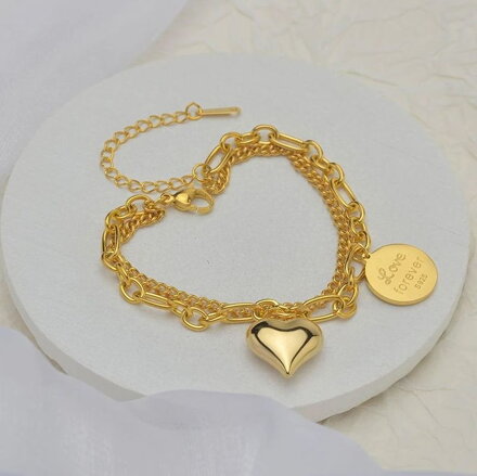Dámsky oceľový náramok so srdiečkom ♥ Love Forever