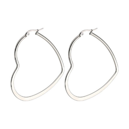 Náušnice z chirurgickej ocele v tvare srdca 40 mm