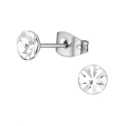 Náušnice z chirurgickej ocele s farebným okrúhlym kamienkom