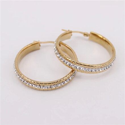 Náušnice kruhy s čírymi zirkónmi