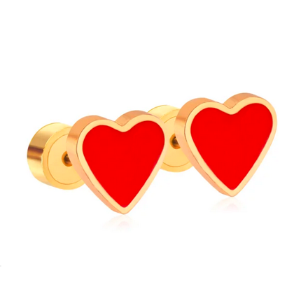 Náušnice Červené srdiečka