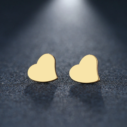 Náušnice z chirurgickej ocele - Zlaté srdiečka