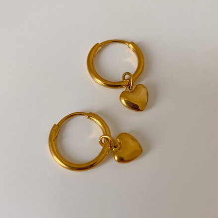 Dámske náušnice kruhy so srdiečkom