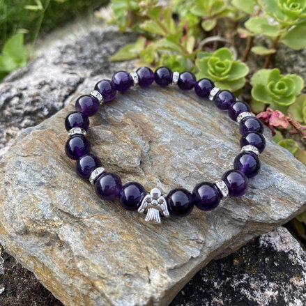 Náramok z AMETYSTU s anjelikom