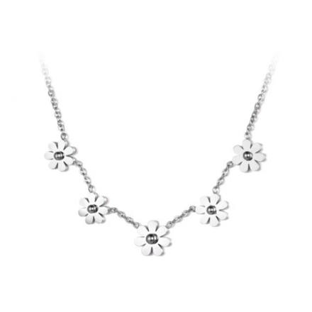 Dámska retiazka z chirurgickej ocele s kvetinkami DAISY