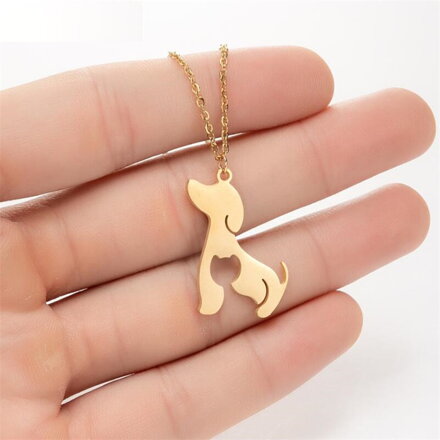 Oceľová retiazka a prívesok PES a MAČKA