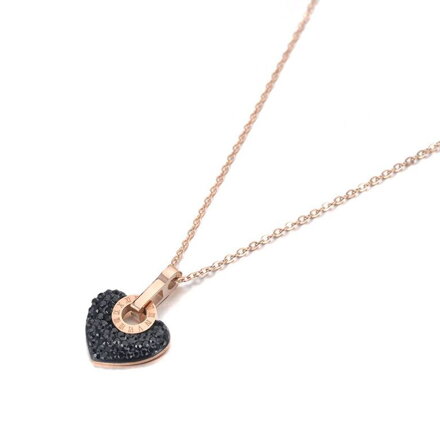 Retiazka s príveskom ČIERNE ZIRKÓNOVÉ SRDCE