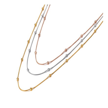 Trojfarebný náhrdelník z chirurgickej ocele