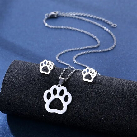 Náušnice a retiazka s príveskom LABKA