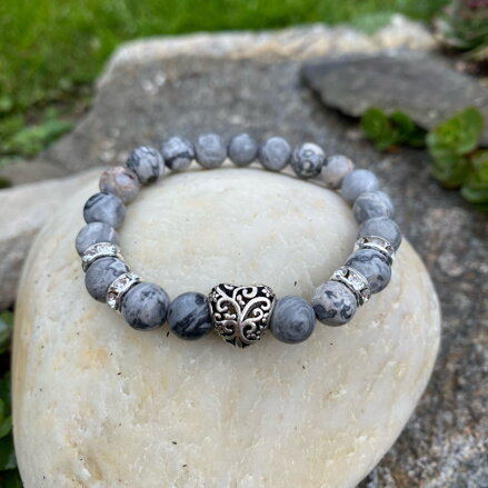 Náramok z Jaspisu so srdiečkom