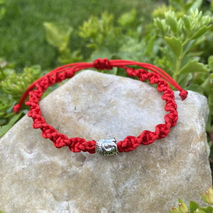 Červený točený náramok BUDHA