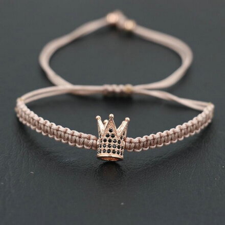 Náramok šťastia ružový - Korunka