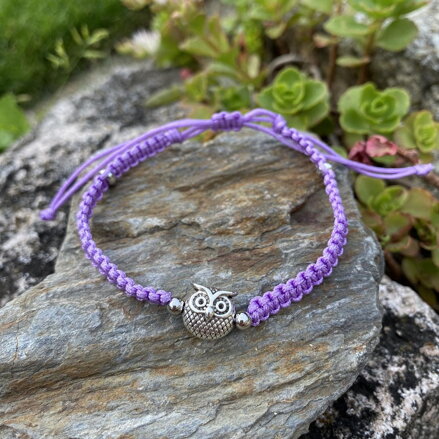 Fialový náramok SOVA