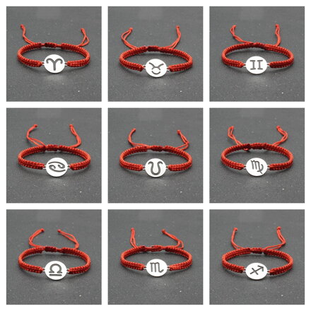 Červené náramky so znamením zverokruhu