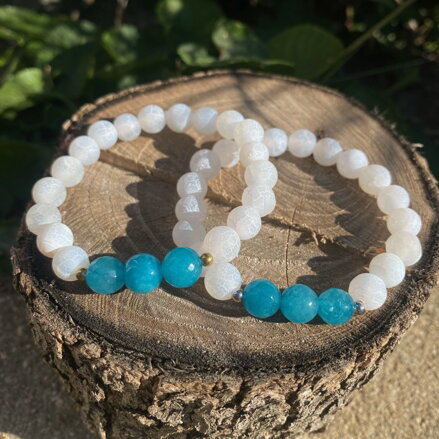 Náramok z achátu a jadeitu