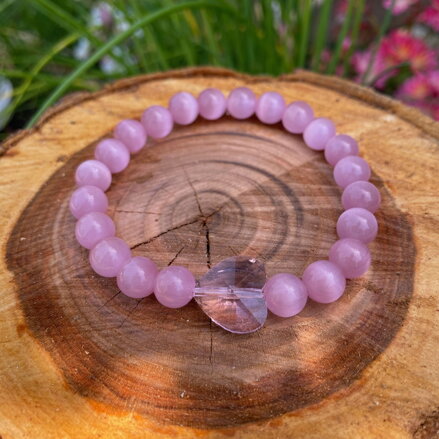 Náramok mačacie oko so srdiečkom