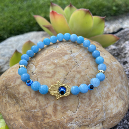 Náramok Akvamarín s rukou Fatimy
