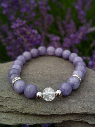 Náramok z Angelitu a krištáľu