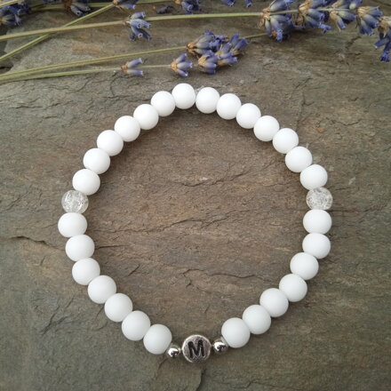 Náramok biely ÓNYX s písmenom