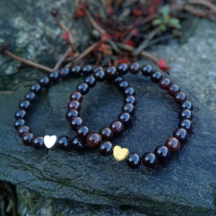 Náramky GRANÁT so srdiečkom