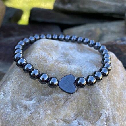 Hematitový náramok SRDCE