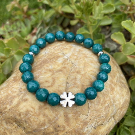 Náramok so štvorlístkom z tyrkysového Jadeitu