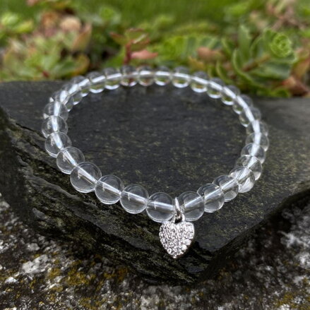 Náramok Krištáľ so zirkónovým srdiečkom