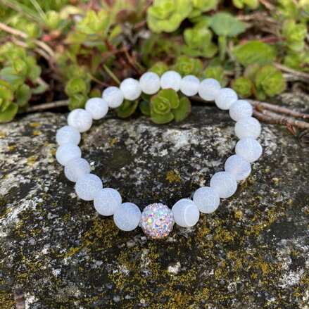 Náramok ACHÁT ľadový so zirkónovou korálkou