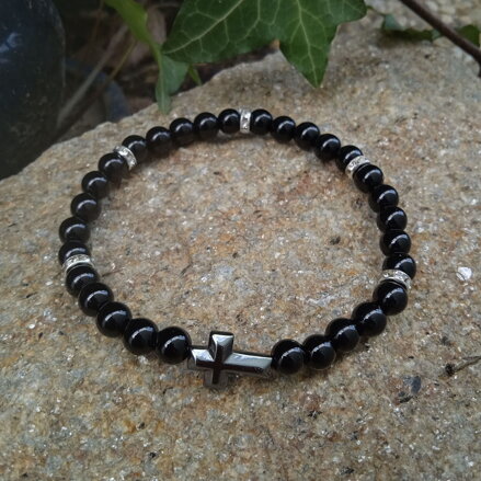 Náramok Ónyx s krížikom
