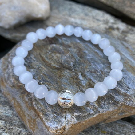 Náramok biele MAČACIE OKO