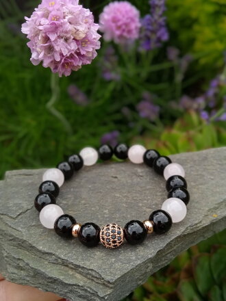 Náramok Ónyx a Ruženín