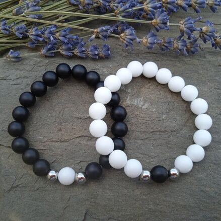 Náramky pre partnerov čierny a biely