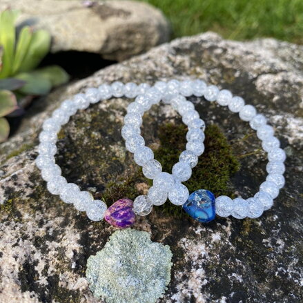 Náramky SRDCE z praskaného krištálu